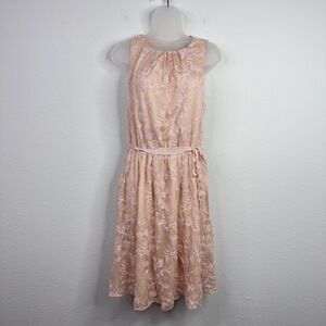 Sunday in Brooklyn Dress Womens M Peach Floral Embroidered Romantic Whimsical